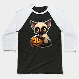 Cute Siamese Cat Lover Funny Halloween Siamese Cat Baseball T-Shirt